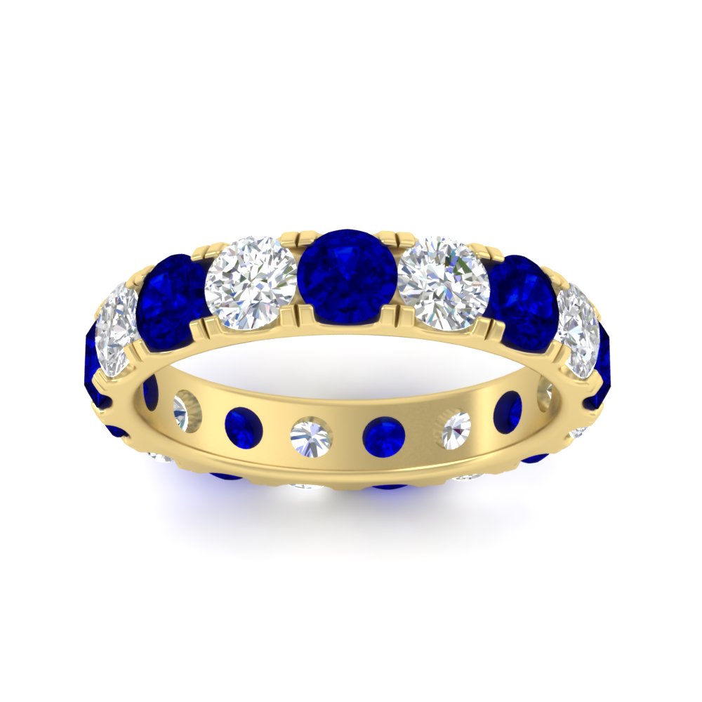 Diamond Double Prong Eternity Wedding Band 3 Carat