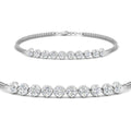 Thumbnail 22 - Dual Chain Round Diamond Bar Bracelet