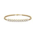 Thumbnail 6 - Dual Chain Round Diamond Bar Bracelet