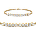 Thumbnail 2 - Dual Chain Round Diamond Bar Bracelet