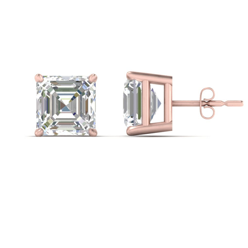 Asscher Cut Diamond Stud Earring