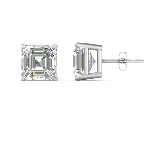 Asscher Cut Diamond Stud Earring