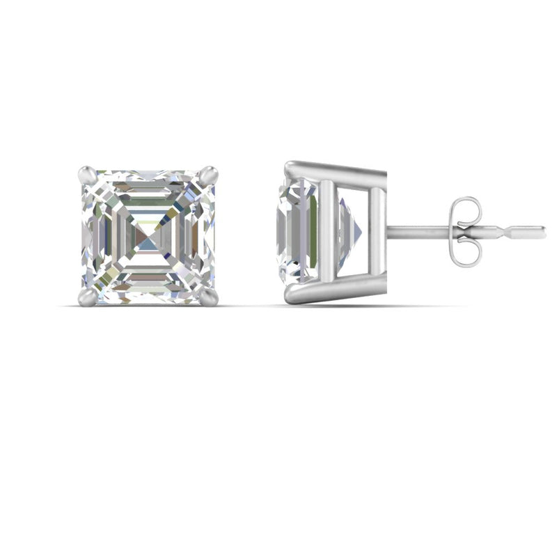 Asscher Cut Diamond Stud Earring