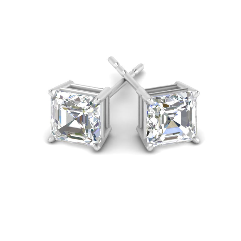 Asscher Cut Diamond Stud Earring