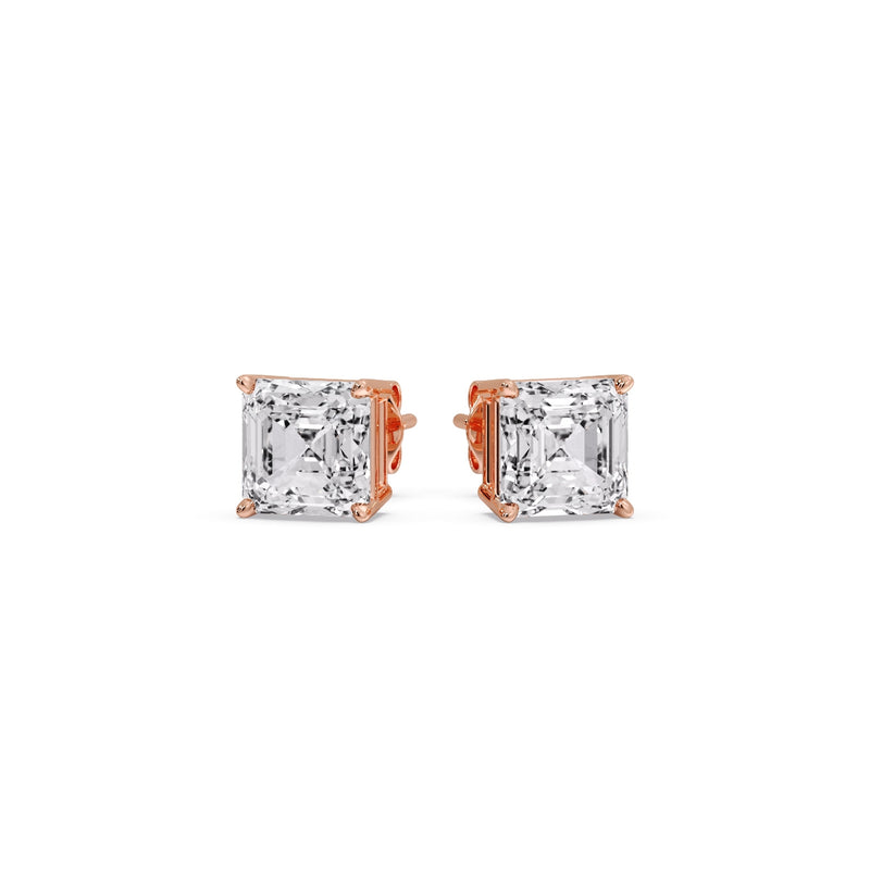 Asscher Cut Diamond Stud Earring