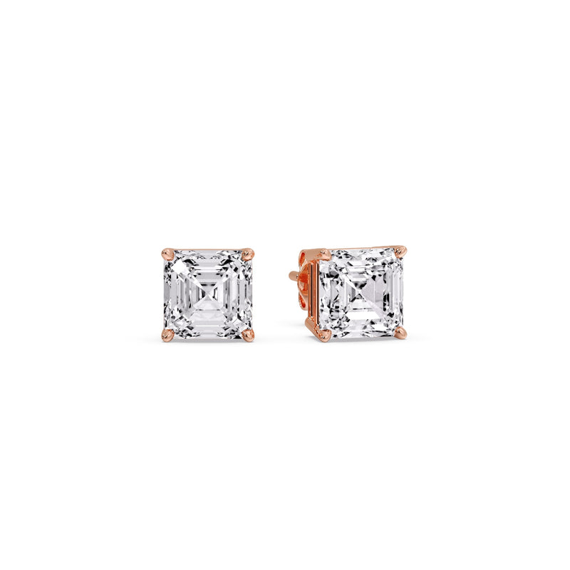 Asscher Cut Diamond Stud Earring