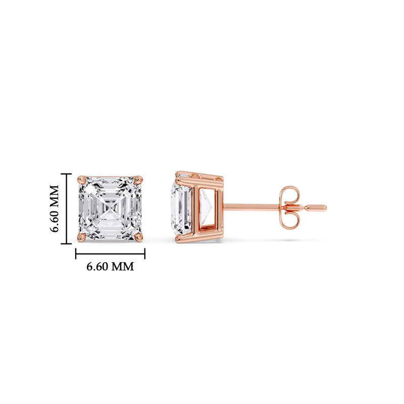 Asscher Cut Diamond Stud Earring
