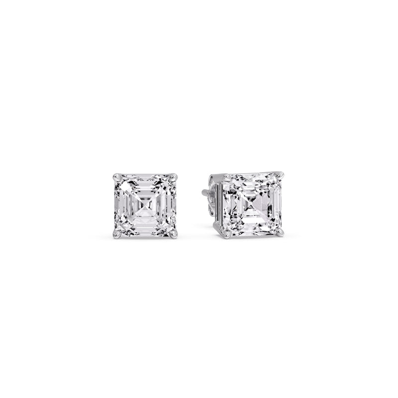 Asscher Cut Diamond Stud Earring