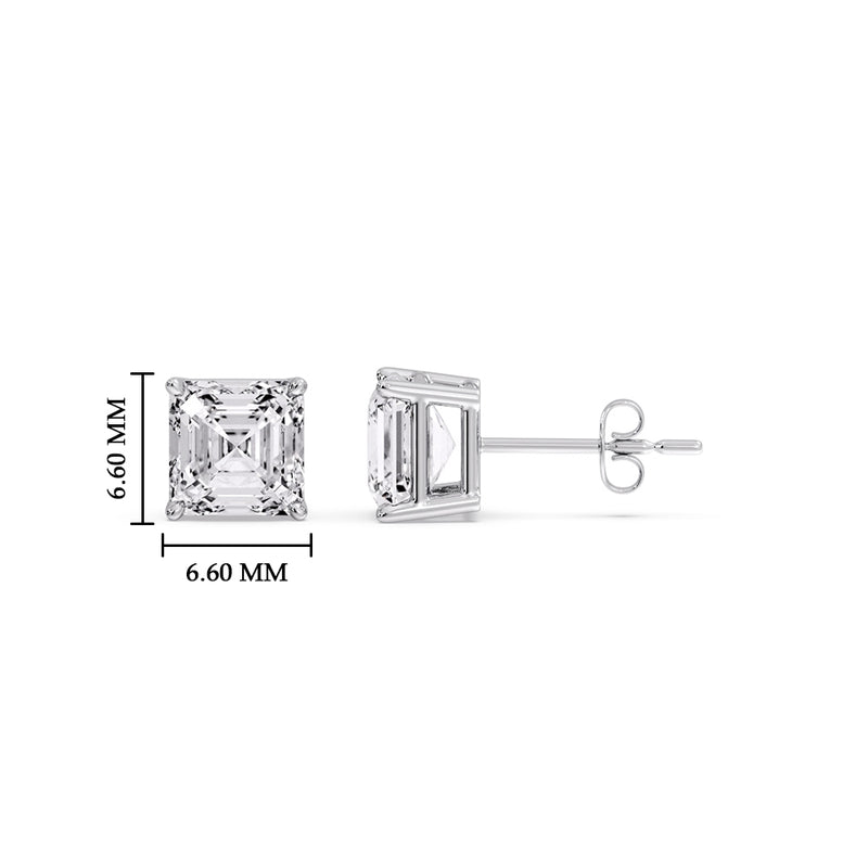 Asscher Cut Diamond Stud Earring