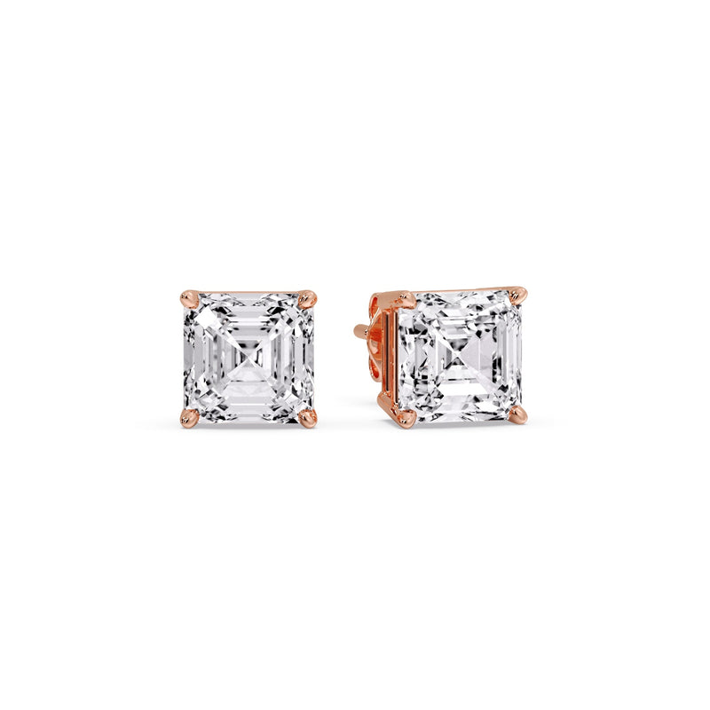 Asscher Cut Diamond Stud Earring