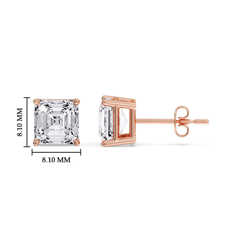 Asscher Cut Diamond Stud Earring