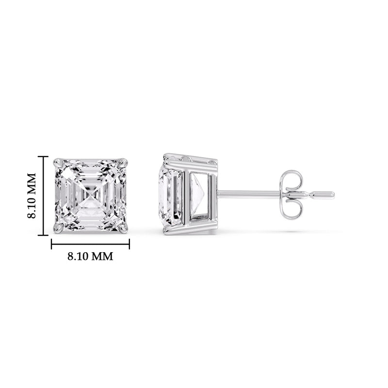 Asscher Cut Diamond Stud Earring