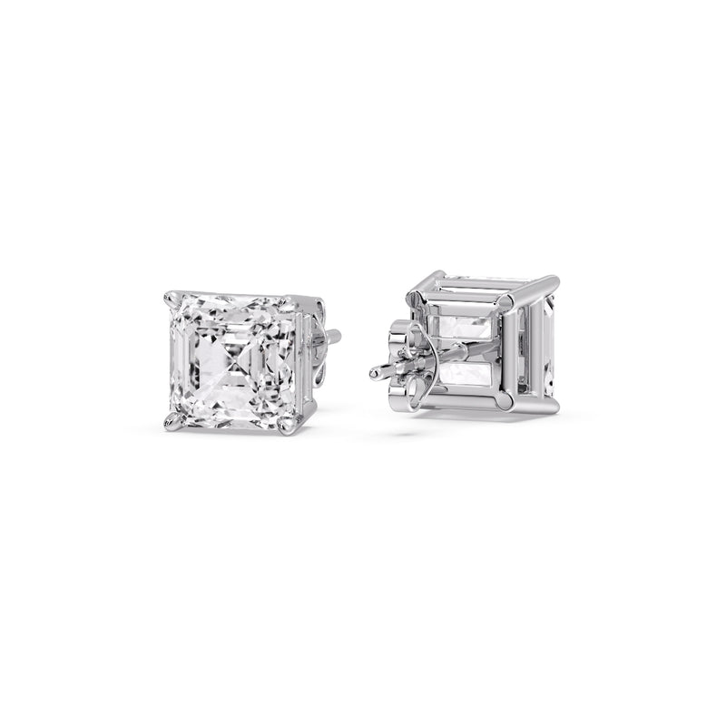 Asscher Cut Diamond Stud Earring