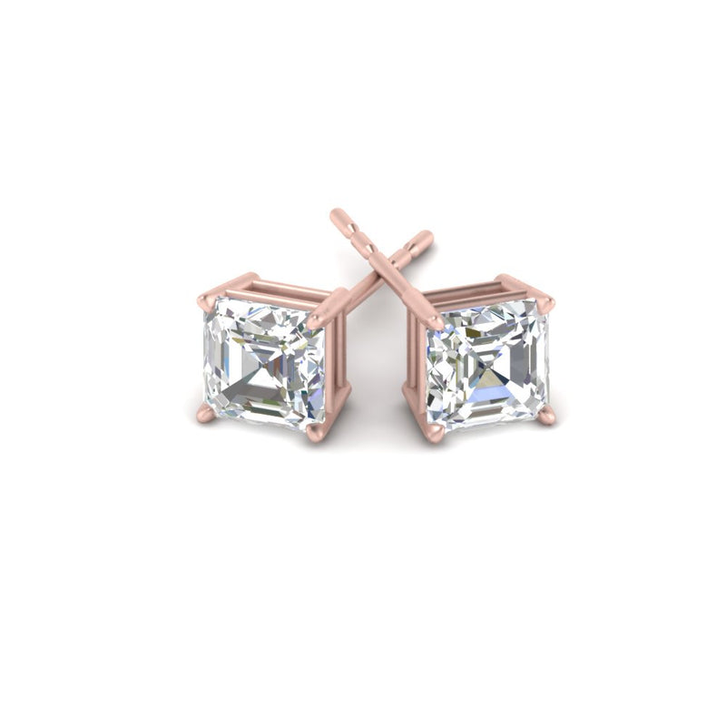 Asscher Cut Diamond Stud Earring