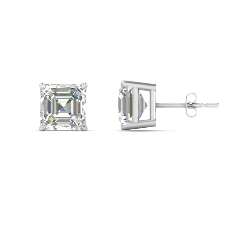 Asscher Cut Diamond Stud Earring
