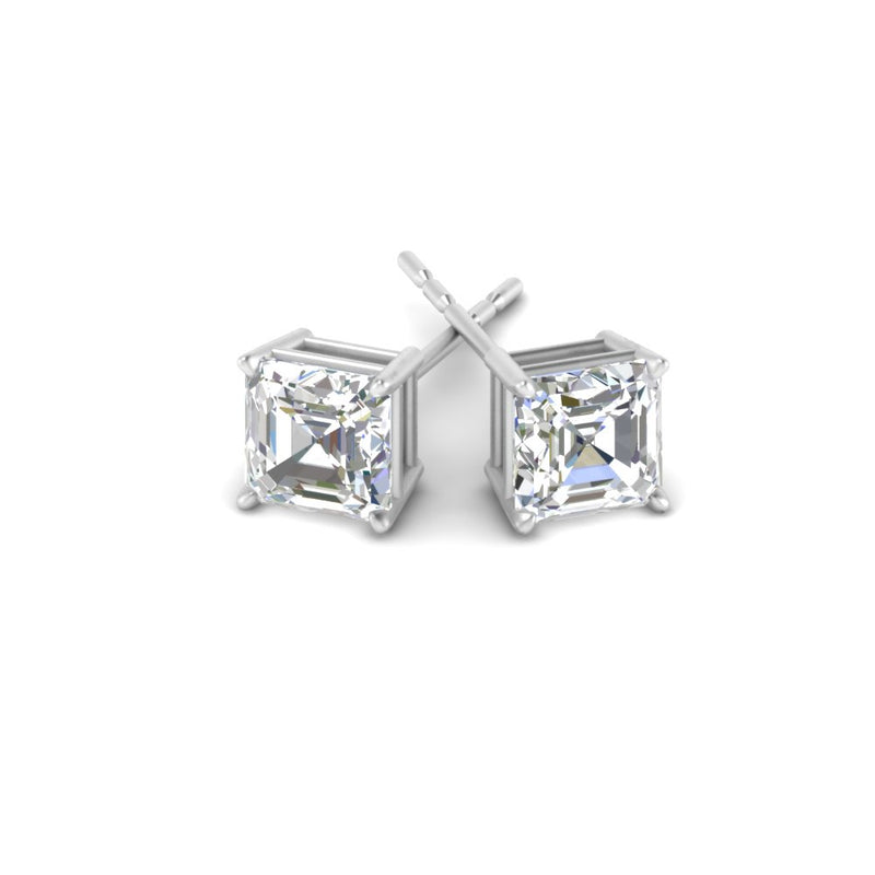 Asscher Cut Diamond Stud Earring