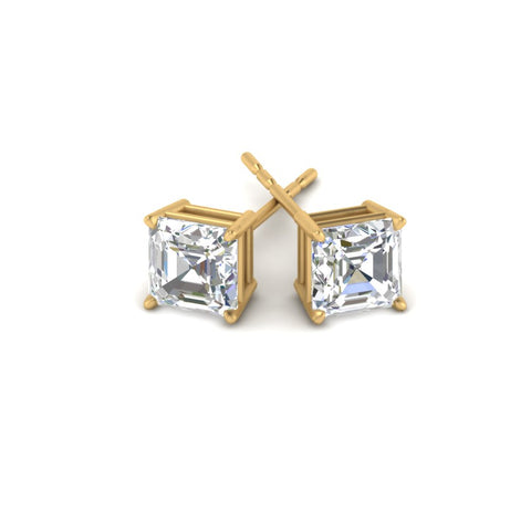 Asscher Cut Diamond Stud Earring