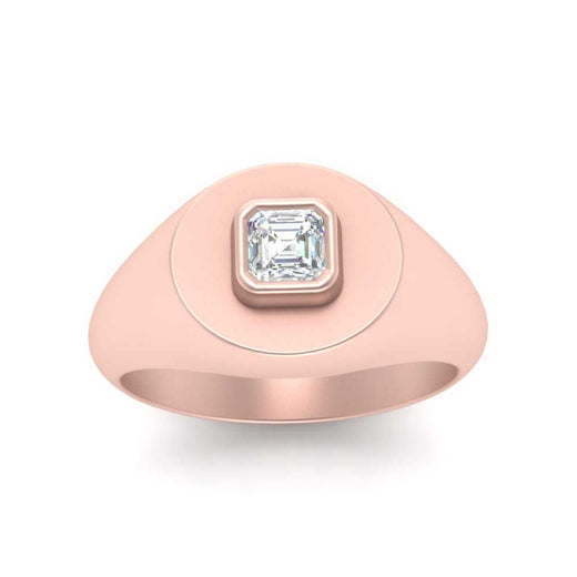 Asscher Diamond Signet Pinky Ring