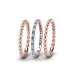 Load image into Gallery viewer, diamond-bead-stack-band-for-women-with-blue-topaz-in-rose-gold-FD8088ROGICBLTOANGLE3-NL-RG.jpg
