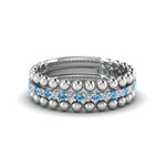 Load image into Gallery viewer, diamond-bead-stack-band-for-women-with-blue-topaz-in-white-gold-FD8088ROGICBLTOANGLE3-NL-WG.jpg
