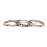 Load image into Gallery viewer, diamond-bead-stack-band-for-women-with-emerald-in-rose-gold-FD8088ROGEMGRANGLE3-NL-RG.jpg
