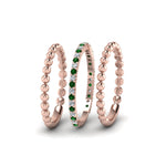 Load image into Gallery viewer, diamond-bead-stack-band-for-women-with-emerald-in-rose-gold-FD8088ROGEMGRANGLE3-NL-RG.jpg
