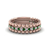 Load image into Gallery viewer, diamond-bead-stack-band-for-women-with-emerald-in-rose-gold-FD8088ROGEMGRANGLE3-NL-RG.jpg