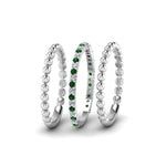 Load image into Gallery viewer, diamond-bead-stack-band-for-women-with-emerald-in-white-gold-FD8088ROGEMGRANGLE3-NL-WG.jpg
