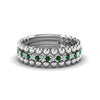 Load image into Gallery viewer, diamond-bead-stack-band-for-women-with-emerald-in-white-gold-FD8088ROGEMGRANGLE3-NL-WG.jpg