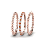 Load image into Gallery viewer, diamond-bead-stack-band-for-women-with-orange-sapphire-in-rose-gold-FD8088ROGSAORANGLE3-NL-RG.jpg
