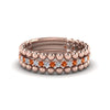 Load image into Gallery viewer, diamond-bead-stack-band-for-women-with-orange-sapphire-in-rose-gold-FD8088ROGSAORANGLE3-NL-RG.jpg