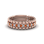 Load image into Gallery viewer, diamond-bead-stack-band-for-women-with-orange-sapphire-in-rose-gold-FD8088ROGSAORANGLE3-NL-RG.jpg
