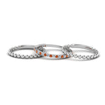 Load image into Gallery viewer, diamond-bead-stack-band-for-women-with-orange-sapphire-in-white-gold-FD8088ROGSAORANGLE3-NL-WG.jpg
