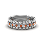 Load image into Gallery viewer, diamond-bead-stack-band-for-women-with-orange-sapphire-in-white-gold-FD8088ROGSAORANGLE3-NL-WG.jpg
