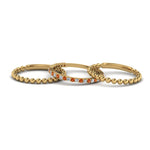 Load image into Gallery viewer, diamond-bead-stack-band-for-women-with-orange-sapphire-in-yellow-gold-FD8088ROGSAORANGLE3-NL-YG.jpg
