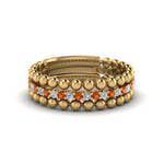 Load image into Gallery viewer, diamond-bead-stack-band-for-women-with-orange-sapphire-in-yellow-gold-FD8088ROGSAORANGLE3-NL-YG.jpg
