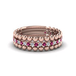 Load image into Gallery viewer, diamond-bead-stack-band-for-women-with-pink-sapphire-in-rose-gold-FD8088ROGSADRPIANGLE3-NL-RG.jpg
