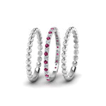 Load image into Gallery viewer, diamond-bead-stack-band-for-women-with-pink-sapphire-in-white-gold-FD8088ROGSADRPIANGLE3-NL-WG.jpg
