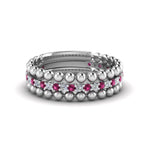 Load image into Gallery viewer, diamond-bead-stack-band-for-women-with-pink-sapphire-in-white-gold-FD8088ROGSADRPIANGLE3-NL-WG.jpg
