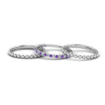 Load image into Gallery viewer, diamond-bead-stack-band-for-women-with-purple-topaz-in-white-gold-FD8088ROGVITOANGLE3-NL-WG.jpg
