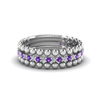 Load image into Gallery viewer, diamond-bead-stack-band-for-women-with-purple-topaz-in-white-gold-FD8088ROGVITOANGLE3-NL-WG.jpg
