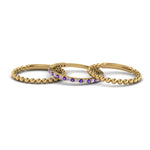 Load image into Gallery viewer, diamond-bead-stack-band-for-women-with-purple-topaz-in-yellow-gold-FD8088ROGVITOANGLE3-NL-YG.jpg
