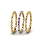 Load image into Gallery viewer, diamond-bead-stack-band-for-women-with-purple-topaz-in-yellow-gold-FD8088ROGVITOANGLE3-NL-YG.jpg
