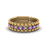 Load image into Gallery viewer, diamond-bead-stack-band-for-women-with-purple-topaz-in-yellow-gold-FD8088ROGVITOANGLE3-NL-YG.jpg