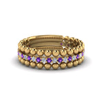 Load image into Gallery viewer, diamond-bead-stack-band-for-women-with-purple-topaz-in-yellow-gold-FD8088ROGVITOANGLE3-NL-YG.jpg
