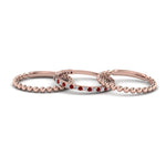 Load image into Gallery viewer, diamond-bead-stack-band-for-women-with-ruby-in-rose-gold-FD8088ROGRUDRANGLE3-NL-RG.jpg
