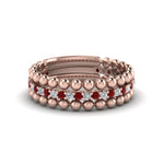 Load image into Gallery viewer, diamond-bead-stack-band-for-women-with-ruby-in-rose-gold-FD8088ROGRUDRANGLE3-NL-RG.jpg
