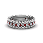 Load image into Gallery viewer, diamond-bead-stack-band-for-women-with-ruby-in-white-gold-FD8088ROGRUDRANGLE3-NL-WG.jpg
