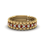 Load image into Gallery viewer, diamond-bead-stack-band-for-women-with-ruby-in-yellow-gold-FD8088ROGRUDRANGLE3-NL-YG.jpg
