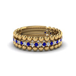 Load image into Gallery viewer, diamond-bead-stack-band-for-women-with-sapphire-in-yellow-gold-FD8088ROGSABLANGLE3-NL-YG.jpg
